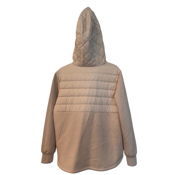 Zella Hybrid‎ Quilted Knit Hooded Jacket Size Large Beige (B) - Picture 6 of 14